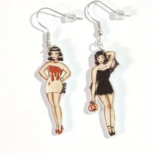 Halloween Pin-Up Girl Earrings